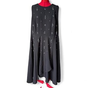 Jason Wu x Eloquii black sleeveless dress with silver black & rhinestones